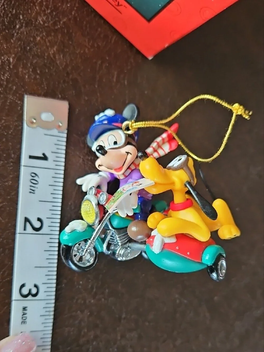 Enesco Disney Mickey & Pluto Motorcycle Tree Ornament